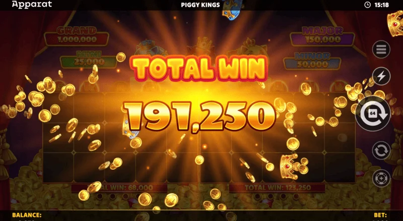 Piggy Kings - Winning screen sa Free Games
