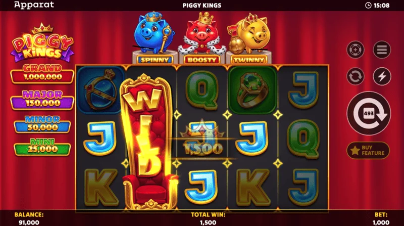 Piggy Kings - Tatlong kulay na Booster Coins sa field